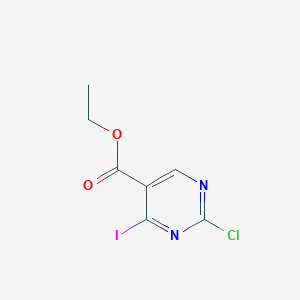 molecular formula C7H6ClIN2O2 B12987811 Ethyl 2-chloro-4-iodopyrimidine-5-carboxylate 