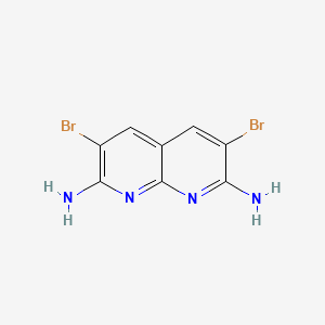molecular formula C8H6Br2N4 B12987850 3,6-Dibromo-1,8-naphthyridine-2,7-diamine 