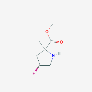 molecular formula C7H12FNO2 B12987854 Methyl (4S)-4-fluoro-2-methylpyrrolidine-2-carboxylate 