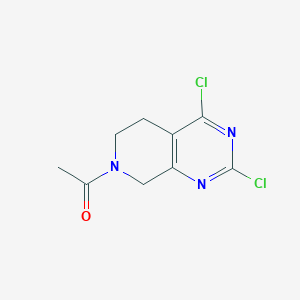 molecular formula C9H9Cl2N3O B12987884 1-(2,4-Dichloro-5,6-dihydropyrido[3,4-d]pyrimidin-7(8H)-yl)ethanone 