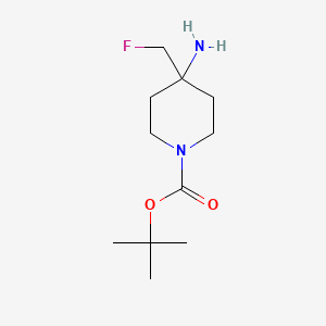 molecular formula C11H21FN2O2 B12987922 Tert-butyl 4-amino-4-(fluoromethyl)piperidine-1-carboxylate 