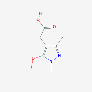 molecular formula C8H12N2O3 B12987977 2-(5-Methoxy-1,3-dimethyl-1H-pyrazol-4-yl)acetic acid 