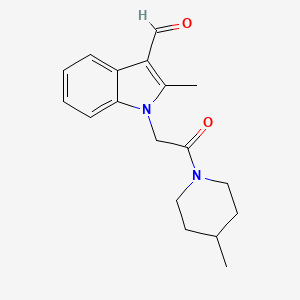 molecular formula C18H22N2O2 B1298798 2-Methyl-1-[2-(4-methyl-piperidin-1-yl)-2-oxo-ethyl]-1H-indole-3-carbaldehyde CAS No. 433955-84-1