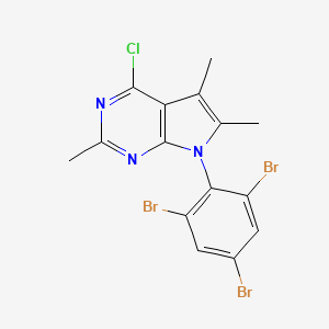 molecular formula C15H11Br3ClN3 B12987985 4-Chloro-2,5,6-trimethyl-7-(2,4,6-tribromophenyl)-7H-pyrrolo[2,3-d]pyrimidine 