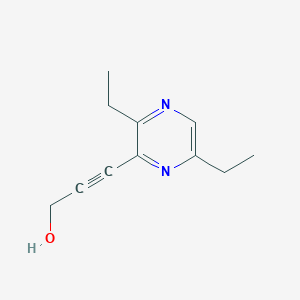 molecular formula C11H14N2O B012988 3-(3,6-Diethylpyrazin-2-YL)prop-2-YN-1-OL CAS No. 109191-89-1