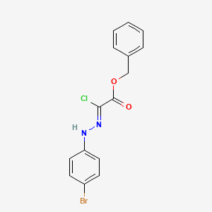 molecular formula C15H12BrClN2O2 B12988024 benzyl (2Z)-2-[(4-bromophenyl)hydrazinylidene]-2-chloroacetate 