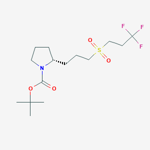molecular formula C15H26F3NO4S B12988064 tert-Butyl (R)-2-(3-((3,3,3-trifluoropropyl)sulfonyl)propyl)pyrrolidine-1-carboxylate 