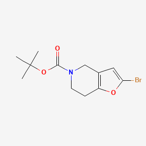 molecular formula C12H16BrNO3 B12988145 tert-Butyl 2-bromo-6,7-dihydrofuro[3,2-c]pyridine-5(4H)-carboxylate 