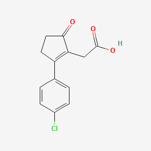 molecular formula C13H11ClO3 B1298816 [2-(4-Chloro-phenyl)-5-oxo-cyclopent-1-enyl]-acetic acid CAS No. 53272-87-0