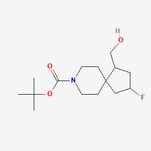 molecular formula C15H26FNO3 B12988165 tert-Butyl 3-fluoro-1-(hydroxymethyl)-8-azaspiro[4.5]decane-8-carboxylate 