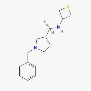 molecular formula C16H24N2S B12988432 N-(1-(1-Benzylpyrrolidin-3-yl)ethyl)thietan-3-amine 