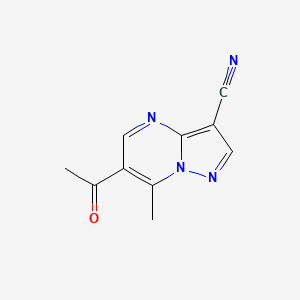 molecular formula C10H8N4O B1298854 6-Acetyl-7-methylpyrazolo[1,5-a]pyrimidine-3-carbonitrile CAS No. 83702-52-7