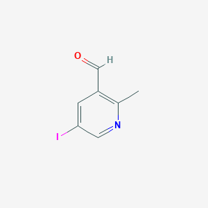 molecular formula C7H6INO B12988573 5-Iodo-2-methylnicotinaldehyde 