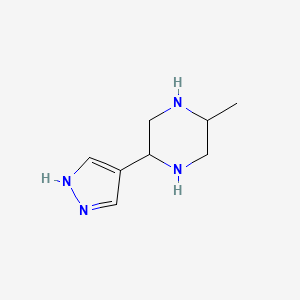 molecular formula C8H14N4 B12988715 2-Methyl-5-(1H-pyrazol-4-yl)piperazine 