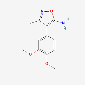 molecular formula C12H14N2O3 B1298893 4-(3,4-Dimethoxy-phenyl)-3-methyl-isoxazol-5-YL-amine CAS No. 339231-90-2