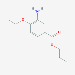 molecular formula C13H19NO3 B12988972 Propyl 3-amino-4-isopropoxybenzoate 