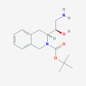 molecular formula C16H24N2O3 B12989027 tert-Butyl (S)-3-((R)-2-amino-1-hydroxyethyl)-3,4-dihydroisoquinoline-2(1H)-carboxylate 