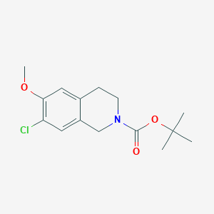 molecular formula C15H20ClNO3 B12989116 tert-Butyl 7-chloro-6-methoxy-3,4-dihydroisoquinoline-2(1H)-carboxylate 
