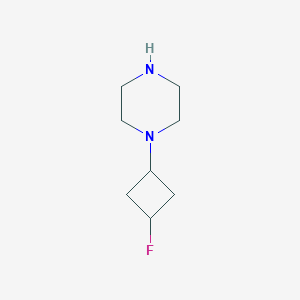 molecular formula C8H15FN2 B12989167 1-(3-Fluorocyclobutyl)piperazine 