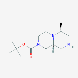 molecular formula C13H25N3O2 B12989431 tert-Butyl (6S,9aR)-6-methyloctahydro-2H-pyrazino[1,2-a]pyrazine-2-carboxylate 