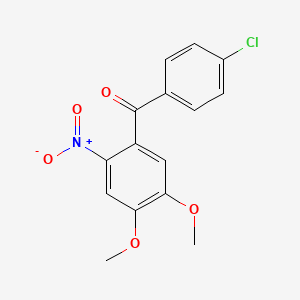 molecular formula C15H12ClNO5 B12989496 (4-Chloro-phenyl)-(4,5-dimethoxy-2-nitro-phenyl)-methanone 