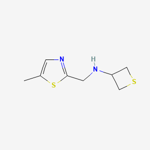 molecular formula C8H12N2S2 B12989538 N-((5-Methylthiazol-2-yl)methyl)thietan-3-amine 
