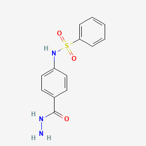 molecular formula C13H13N3O3S B12989560 N-(4-(Hydrazinecarbonyl)phenyl)benzenesulfonamide 
