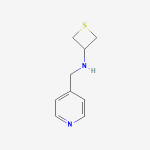 molecular formula C9H12N2S B12989625 N-(Pyridin-4-ylmethyl)thietan-3-amine 