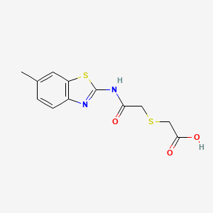 B1298965 [(6-Methyl-benzothiazol-2-ylcarbamoyl)-methyl-sulfanyl]-acetic acid CAS No. 332383-09-2