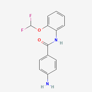 molecular formula C14H12F2N2O2 B12989651 4-Amino-N-(2-(difluoromethoxy)phenyl)benzamide 