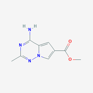 molecular formula C9H10N4O2 B12989676 Methyl 4-amino-2-methylpyrrolo[2,1-f][1,2,4]triazine-6-carboxylate 