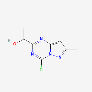 molecular formula C8H9ClN4O B12989682 1-(4-Chloro-7-methyl-pyrazolo[1,5-a][1,3,5]triazin-2-yl)ethanol 