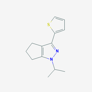 molecular formula C13H16N2S B12989687 1-Isopropyl-3-(thiophen-2-yl)-1,4,5,6-tetrahydrocyclopenta[c]pyrazole 