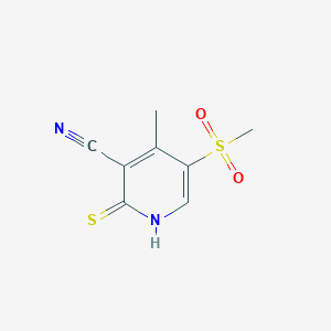 molecular formula C8H8N2O2S2 B12989690 4-Methyl-5-(methylsulfonyl)-2-thioxo-1,2-dihydropyridine-3-carbonitrile 