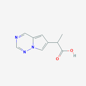 molecular formula C9H9N3O2 B12989707 2-(Pyrrolo[2,1-f][1,2,4]triazin-6-yl)propanoic acid 