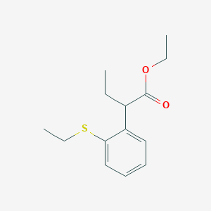 molecular formula C14H20O2S B12989725 Ethyl 2-(2-(ethylthio)phenyl)butanoate 