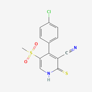 molecular formula C13H9ClN2O2S2 B12989732 4-(4-Chlorophenyl)-5-(methylsulfonyl)-2-thioxo-1,2-dihydropyridine-3-carbonitrile 