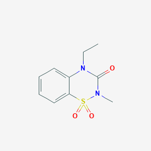 molecular formula C10H12N2O3S B12989741 4-Ethyl-2-methyl-2H-benzo[e][1,2,4]thiadiazin-3(4H)-one 1,1-dioxide 