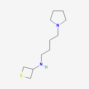 molecular formula C11H22N2S B12989747 N-(4-(Pyrrolidin-1-yl)butyl)thietan-3-amine 