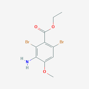 molecular formula C10H11Br2NO3 B12989749 Ethyl 3-Amino-2,6-dibromo-4-methoxybenzoate CAS No. 1208076-99-6