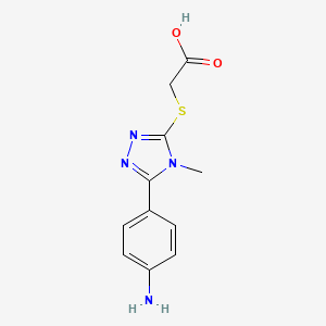 molecular formula C11H12N4O2S B1298980 [5-(4-氨基苯基)-4-甲基-4H-[1,2,4]三唑-3-基硫代]-乙酸 CAS No. 421567-49-9