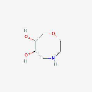 molecular formula C6H13NO3 B12989822 Rel-(6S,7R)-1,4-oxazocane-6,7-diol 