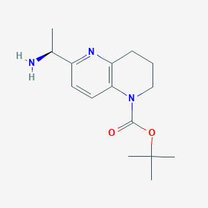 molecular formula C15H23N3O2 B12989946 tert-Butyl (S)-6-(1-aminoethyl)-3,4-dihydro-1,5-naphthyridine-1(2H)-carboxylate 