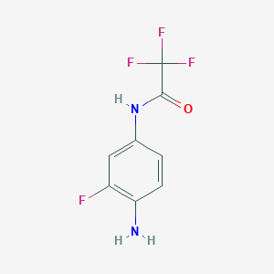 molecular formula C8H6F4N2O B12989956 N-(4-amino-3-fluorophenyl)-2,2,2-trifluoroacetamide 