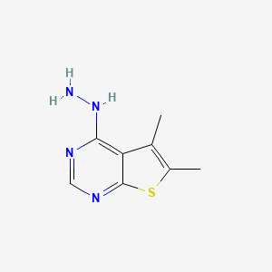 molecular formula C8H10N4S B1298998 4-肼基-5,6-二甲基噻吩并[2,3-d]嘧啶 CAS No. 63894-54-2