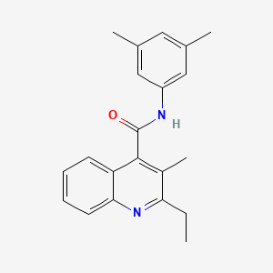 molecular formula C21H22N2O B12990021 N-(3,5-dimethylphenyl)-2-ethyl-3-methylquinoline-4-carboxamide 