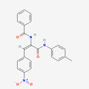 molecular formula C23H19N3O4 B12990100 N-[2-(4-Nitro-phenyl)-1-p-tolylcarbamoyl-vinyl]-benzamide 