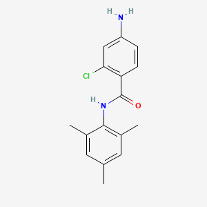 molecular formula C16H17ClN2O B12990114 4-Amino-2-chloro-N-mesitylbenzamide 