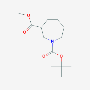 molecular formula C13H23NO4 B12990174 O1-Tert-butyl O3-methyl azepane-1,3-dicarboxylate 