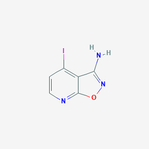molecular formula C6H4IN3O B12990198 4-Iodoisoxazolo[5,4-b]pyridin-3-amine 